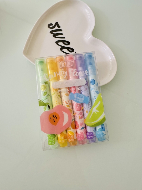 Kit marca texto com cheiro de frutas