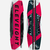 Tabla de kitesurf ELEVEIGHT MASTER CARBON 2023 con diseño en tonos rosa y negro, mostrando ambas caras y las fijaciones.