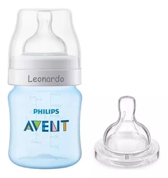Mamadeira AVENT clássica ANTICÓLICA 125ML Personalizada - Azul + Bico Extra