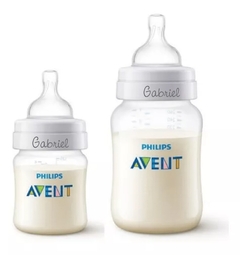 Kit 2 Mamadeiras Classic Anticólica Avent 125/260ml Cristal Personalizadas - comprar online