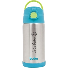 Garrafa térmica 400ml parede dupla Buba AZUL personalizada com nome