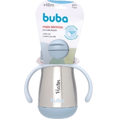 Copo Térmico 270ml com alça parede dupla Azul da Buba Personalizado com nome - Lilla Ängel