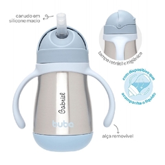 Copo Térmico 270ml com alça parede dupla Azul da Buba Personalizado com nome - comprar online
