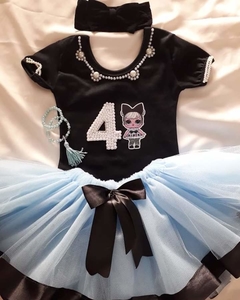 Bory personalizado e saia de tule