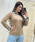 Blusa Tricot Modal Iasmin com punho xadrez