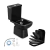 Combo Icasa Misti Black Bacia com Caixa Acoplada Mais Acessórios e Assento Soft Close