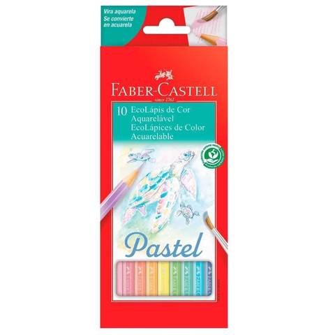 Lápis de Cor Aquarelável EcoLápis 10 Cores Pastel - Faber-Castell