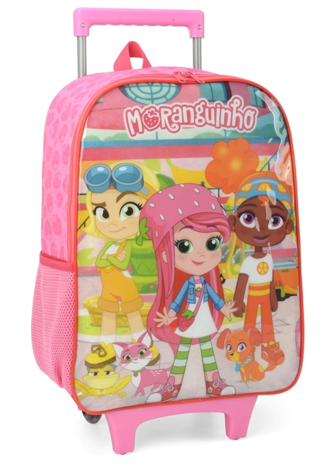 MOCHILA MORANGUINHO COM RODAS PINK