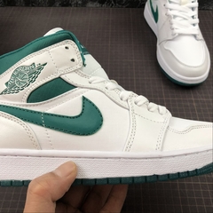 Jordan 1 Mid White Mystic Green - Born Sneakers