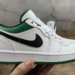 Jordan 1 Low White Lucky Green Black - Born Sneakers