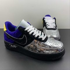 Louis Vuitton Nike Air Force 1 Low By Virgil Abloh Black Metallic Silver na internet