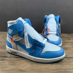 Jordan 1 Retro High Off-White UNC na internet