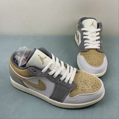 Jordan 1 Low White-Grey/Beige-Yellow Cusom na internet