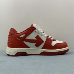 OFF-WHITE Out Of Office OOO Low Tops Red White Leather - comprar online