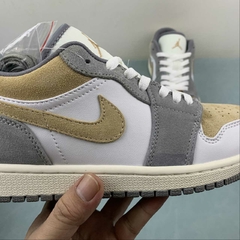 Jordan 1 Low White-Grey/Beige-Yellow Cusom - Born Sneakers