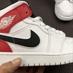 Jordan 1 Mid White Black Gym Red - Born Sneakers