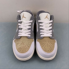 Jordan 1 Low White-Grey/Beige-Yellow Cusom - loja online