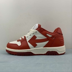 OFF-WHITE Out Of Office OOO Low Tops Red White Leather