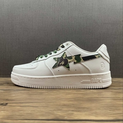 Bapesta Low White ABC Camo Green