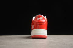 A Bathing Ape Bape Sta Patent Leather White Red - loja online