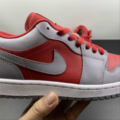 Jordan 1 Low SE Homage Split Gym Red Cement Grey - Born Sneakers