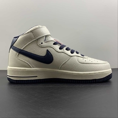 Nike Air Force 1 07 Mid Beige Dark Blue Custom - comprar online