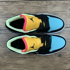 Jordan 1 Low Black Aurora Green Laser Orange - loja online