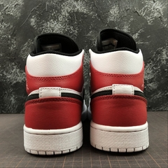 Jordan 1 Mid White Black Gym Red - Born Sneakers