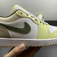 Jordan 1 Low Sail White Oil Green - Born Sneakers
