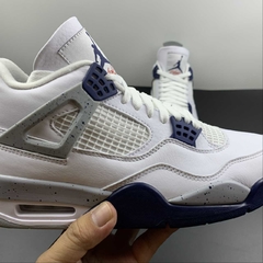 Jordan 4 Retro White Black Midnight Navy - Born Sneakers