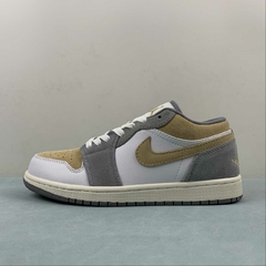 Jordan 1 Low White-Grey/Beige-Yellow Cusom