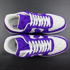 Louis Vuitton Nike Air Force 1 Low By Virgil Abloh White Purple - loja online