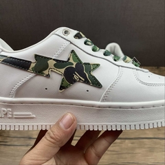 Bapesta Low White ABC Camo Green - Born Sneakers