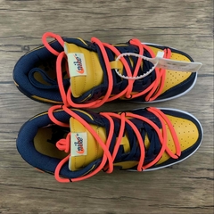 Nike Dunk Low Off-White University Gold Midnight Navy - loja online