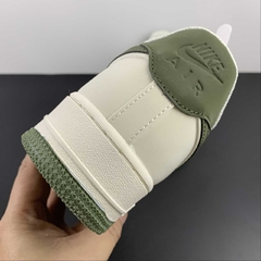 Nike Air Force 1 Low Beige White/Military Green Custom - loja online