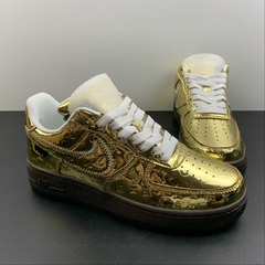 Louis Vuitton Nike Air Force 1 Low By Virgil Abloh Metallic Gold na internet