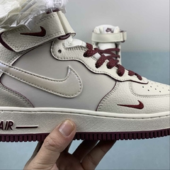 Nike Air Force 1 07 Mid Off White Dark Red - Born Sneakers