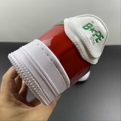 A Bathing Ape Bape Sta Patent Leather White Green Red - loja online