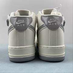 Nike Air Force 1 Mid Rice White/Silver Grey - Born Sneakers