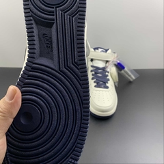 Imagem do Nike Air Force 1 07 Mid Beige Dark Blue Custom