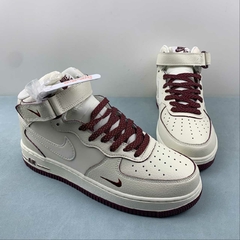 Nike Air Force 1 07 Mid Off White Dark Red na internet