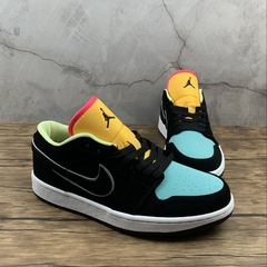 Jordan 1 Low Black Aurora Green Laser Orange na internet