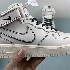 Nike Air Force 1 '07 Mid Black/Beige Custom - Born Sneakers