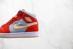 Jordan 1 Mid Denim Red