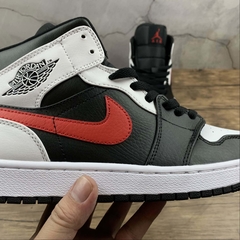 Jordan 1 Mid Black Chile Red White - Born Sneakers