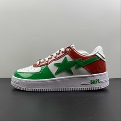A Bathing Ape Bape Sta Patent Leather White Green Red