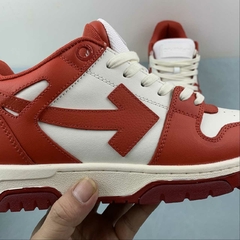 OFF-WHITE Out Of Office OOO Low Tops Red White Leather - Born Sneakers
