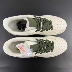 Nike Air Force 1 Low Beige White/Military Green Custom