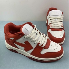 OFF-WHITE Out Of Office OOO Low Tops Red White Leather na internet