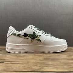 Bapesta Low White ABC Camo Green - comprar online